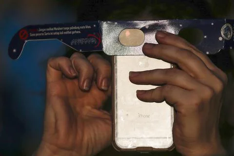 Malaysia Solar Eclipse - Mar 2016 Stock Photos