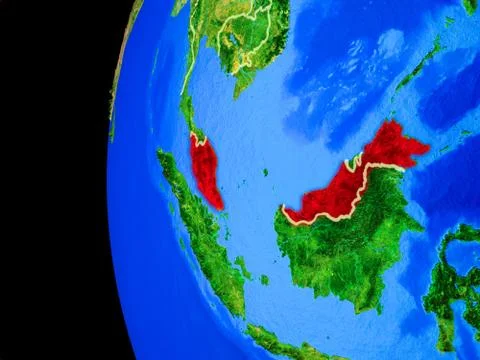 Malaysia from space Illustrazione stock