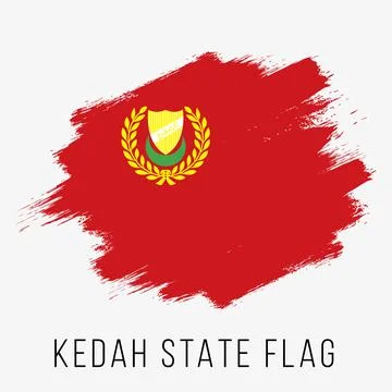 Malaysia State Kedah Vector Flag Design Template Stock Illustration
