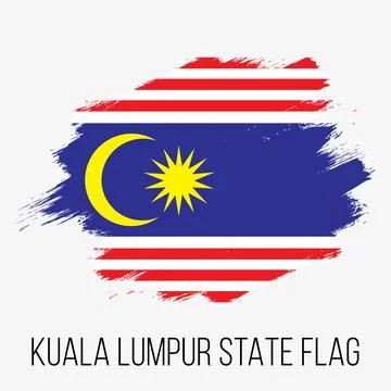 Malaysia State Kuala Lumpur Vector Flag Design Template Stock Illustration