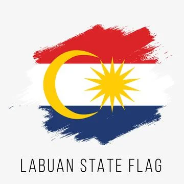 Malaysia State Labuan Vector Flag Design Template Stock Illustration