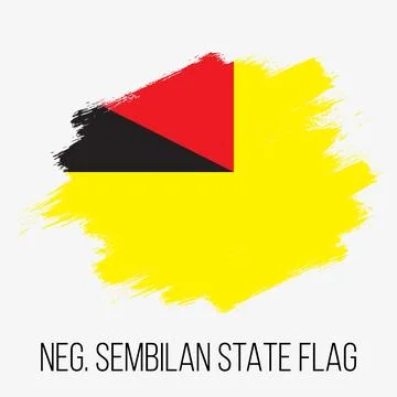 Malaysia State Negeri Sembilan Vector Flag Design Template Stock Illustration