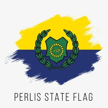 Malaysia State Perlis Vector Flag Design Template Stock Illustration