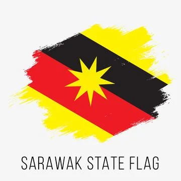 Malaysia State Sarawak Vector Flag Design Template Illustrazione stock