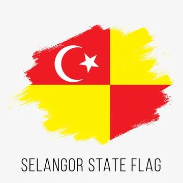 Malaysia State Selangor Vector Flag Design Template Stock Illustration