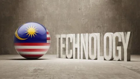 Malaysia. Technology Concept. Illustrazione stock