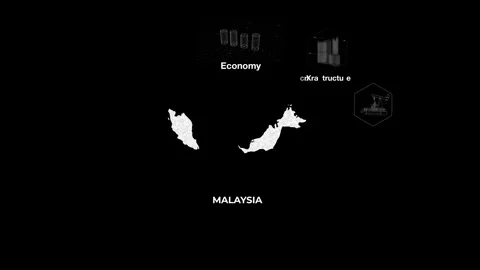 Malaysia technology map with animated charts Stock Footage 340966732