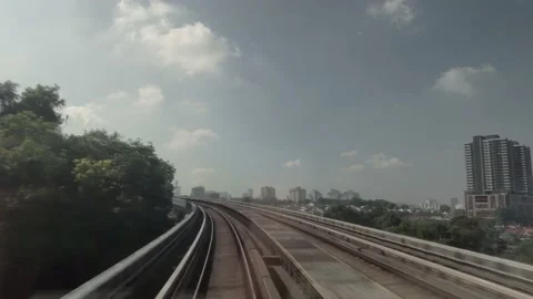 Malaysia train ride front view Part 1 Video stock 194995089