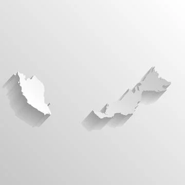 Malaysia vector country map silhouette Stock Illustration