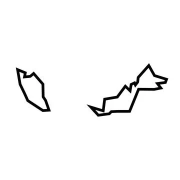 Malaysia vector country map thick outline icon Illustrazione stock