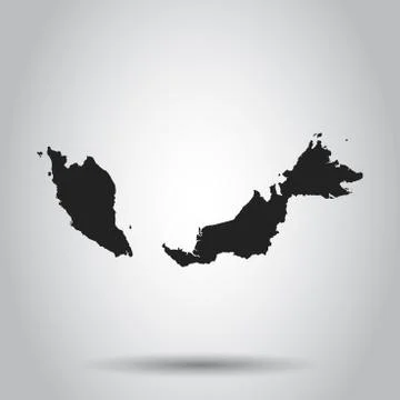 Malaysia vector map. Black icon on white background. Stock Illustration