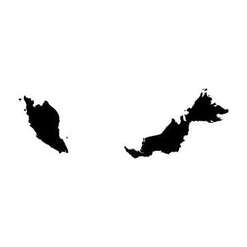 Malaysia vector map silhouette Stock Illustration