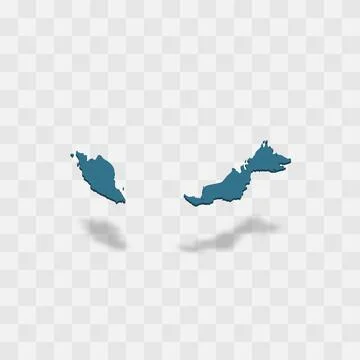 Malaysia vector map silhouette Stock Illustration