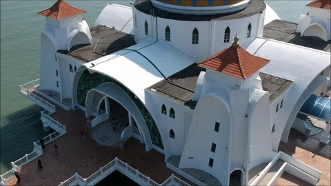 Malaysia Waterfront Mosque 1 Stock Footage 97950665