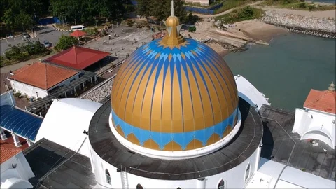 Malaysia Waterfront Mosque 2 Stock Footage 97950673