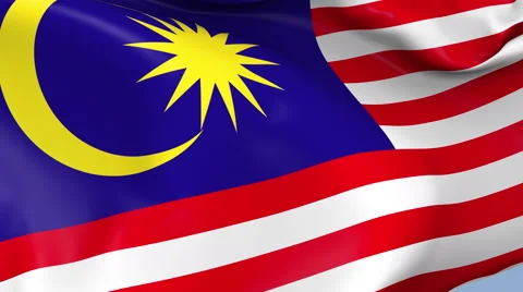 Malaysia Waving Flag Background Loop Stock Footage 64228982