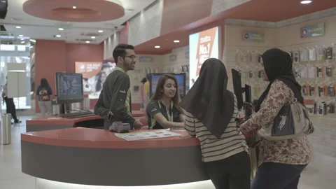 Malaysian Customer at helpdesk Stock Footage 156063046