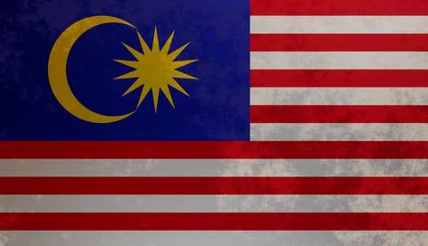 Malaysian flag concrete 3d Render Stock Illustration