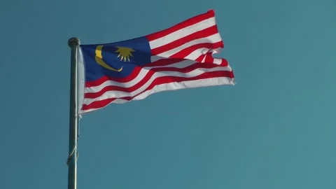 A Malaysian flag is flying Видео 343385411