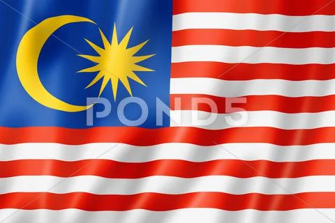 Malaysian flag Stock Illustration
