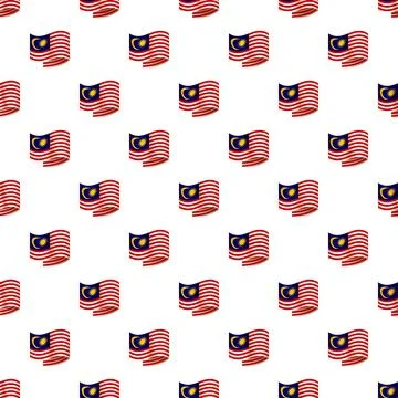 Malaysian flag pattern creating seamless patriotic background Stockillustratie
