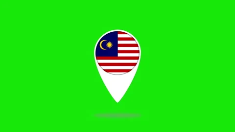 Malaysian flag pin bouncing on green screen background Stock Footage 320791750