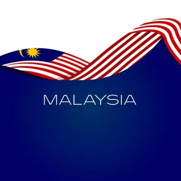 Malaysian flag post template Stock Illustration
