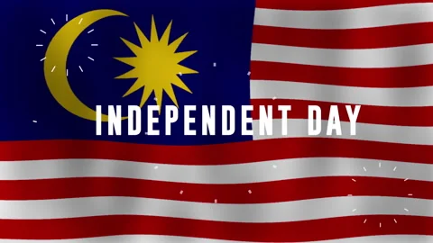 Malaysian flag ripples in the wind. Highly detailed Looped Stock Footage 249253090