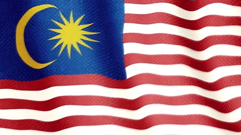 Malaysian flag waving animation Stock Footage 77615262