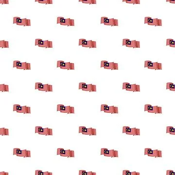 Malaysian flag waving pattern seamless on white background イラスト素材