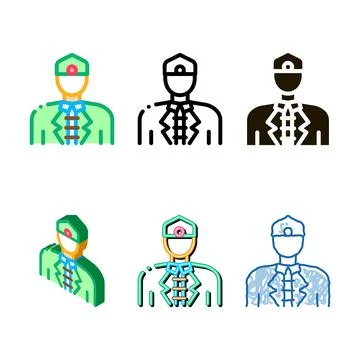 Malaysian men forms icon vector outline Illustrazione stock