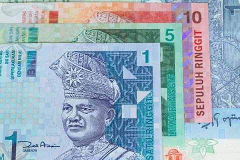 Malaysian money ringgit banknote close-up Stock Photos