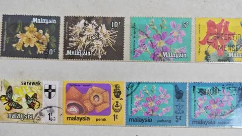 Malaysian postage stamps 写真素材