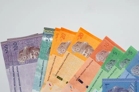 Malaysian Ringgit Banknotes Fan Display Foto stock