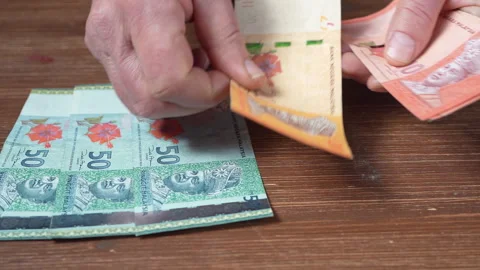 Malaysian Ringgit banknotes Stock Footage 306312555