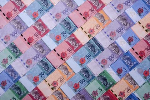 Malaysian ringgit banknotes as a tool for trade and financial transactions... Stock Photos