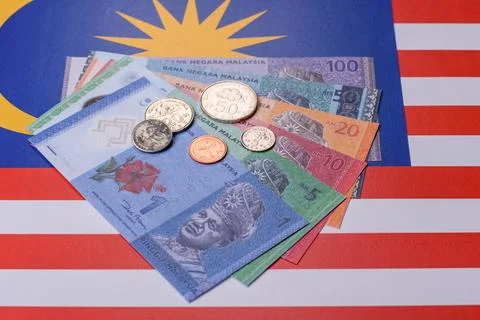 Malaysian ringgit banknotes as a tool for trade and financial transactions... Stock Photos