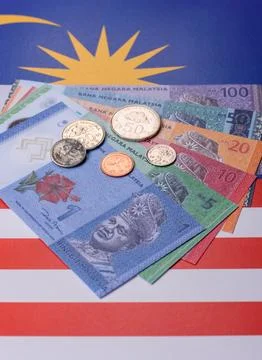Malaysian ringgit banknotes as a tool for trade and financial transactions... Stock Photos