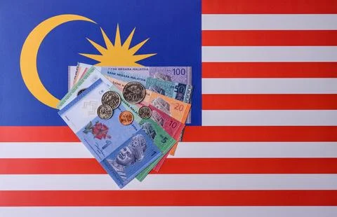 Malaysian ringgit banknotes as a tool for trade and financial transactions... Stock Photos