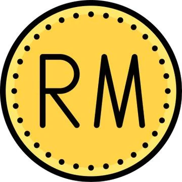 Malaysian ringgit coin icon, currency of Malaysia Illustrazione stock