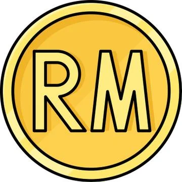 Malaysian ringgit coin icon, currency of Malaysia Illustrazione stock
