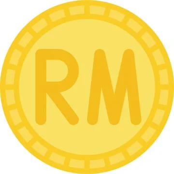 Malaysian ringgit coin icon, currency of Malaysia Illustrazione stock