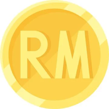 Malaysian ringgit coin icon, currency of Malaysia Illustrazione stock