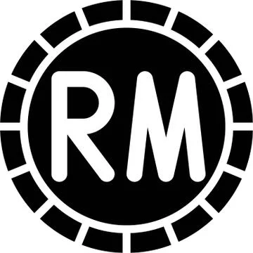 Malaysian ringgit coin icon, currency of Malaysia Illustrazione stock