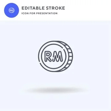 Malaysian Ringgit icon vector, filled flat sign, solid pictogram isolated on Stock-Illustration