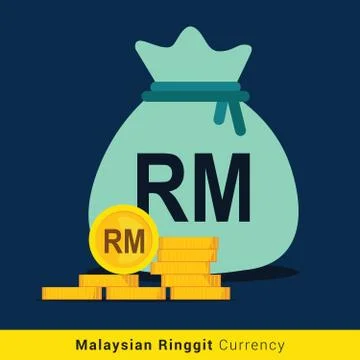 Malaysian Ringgit Money bag icon with sign 스톡 일러스트