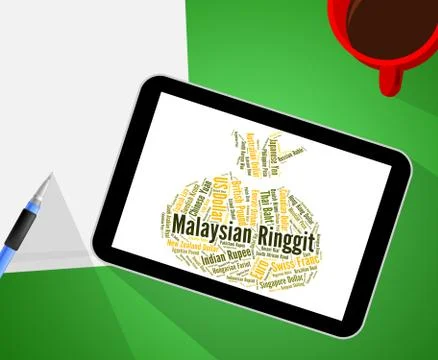 Malaysian Ringgit Represents Currency Exchange And Coinage イラスト素材