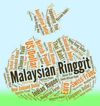 Malaysian Ringgit Represents Exchange Rate And Forex Illustrazione stock