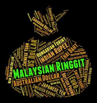 Malaysian Ringgit Represents Worldwide Trading And Banknotes Illustrazione stock