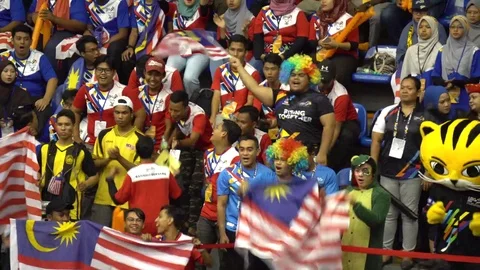 Malaysian supporter Stock Footage 80063356